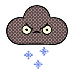 comic book style cartoon storm snow cloud
