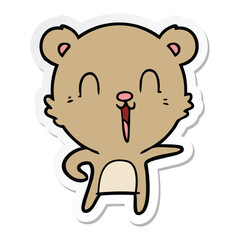 sticker of a happy cartoon bear