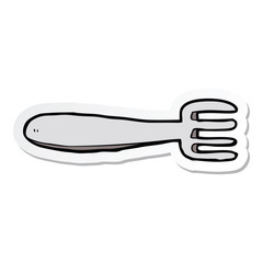 sticker of a cartoon fork