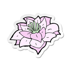 sticker of a cartoon flower