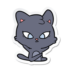 sticker of a cute cartoon cat