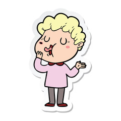 Fototapeta premium sticker of a cartoon man singing