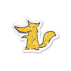 retro distressed sticker of a cartoon fox