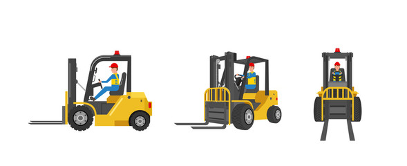 Forklift with worker