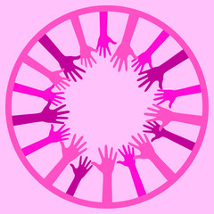 Colorful Raise Up Hands Background