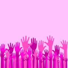 Colorful Raise Up Hands Background