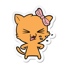 sticker of a cartoon cat