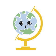 Fototapeta premium flat color retro cartoon globe of the world
