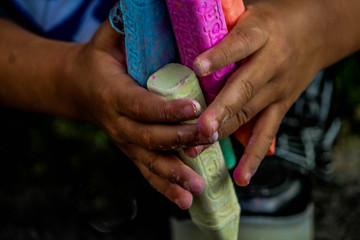 Toddler and his chalk