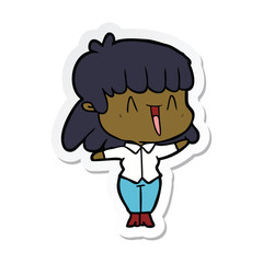 sticker of a cartoon woman