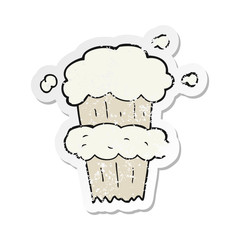 retro distressed sticker of a cartoon smoke blast