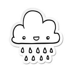 sticker of a cartoon storm cloud