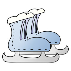 gradient cartoon doodle ice skate boots
