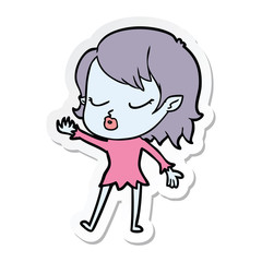 Fototapeta premium sticker of a cute cartoon vampire girl