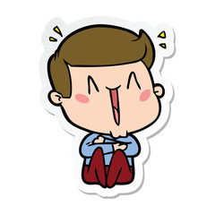 Obraz premium sticker of a cartoon happy man