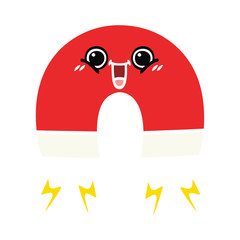 flat color retro cartoon magnet