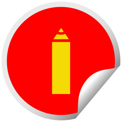 circular peeling sticker cartoon blue pencil