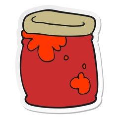 sticker of a cartoon jar of jam