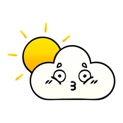 gradient shaded cartoon sunshine and cloud