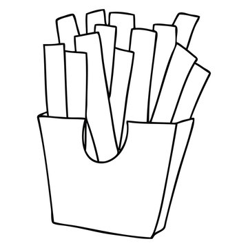 recommend clip art: quirky line drawing cartoon french fries