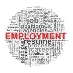 Circular wordcloud design employment word