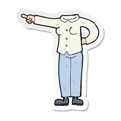 sticker of a cartoon pointing body