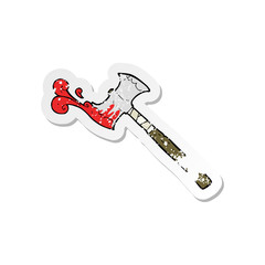 retro distressed sticker of a cartoon double sided axe