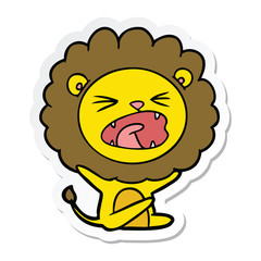 sticker of a cartoon lion throwing tantrum