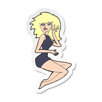 sticker of a cartoon sexy woman