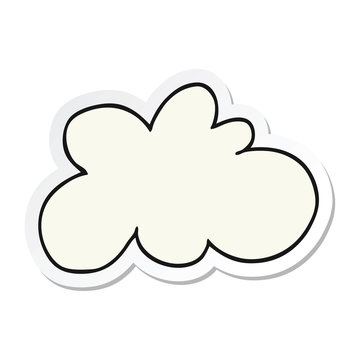 sticker of a cartoon decorative cloud symbol