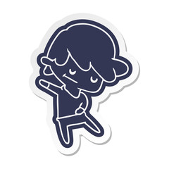 cartoon sticker of a kawaii cute boy
