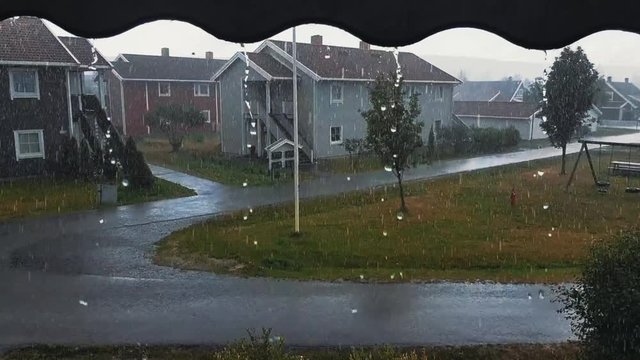 Rainy day in the summer in Norway