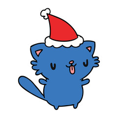 christmas cartoon of kawaii cat