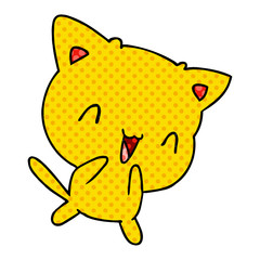 cartoon of cute kawaii cat