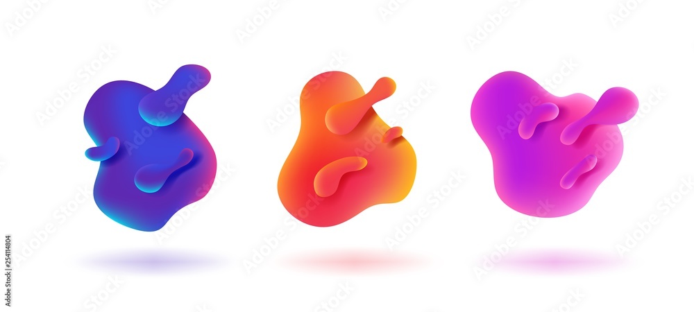 Poster liquid shape banner. gradient graphic wave elements, dynamic liquid color splash, modern organic flo