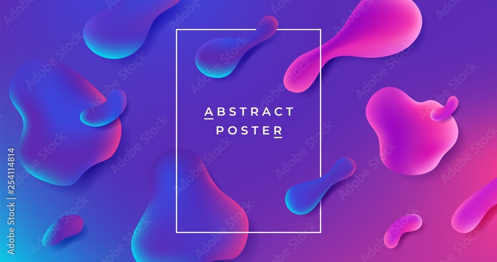 Poster fluid background. abstract gradient shape, futuristic geometric liquid graphic template, minimal dyn