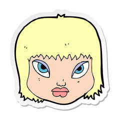 sticker of a cartoon annoyed face