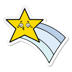 sticker of a cute cartoon shooting rainbow star