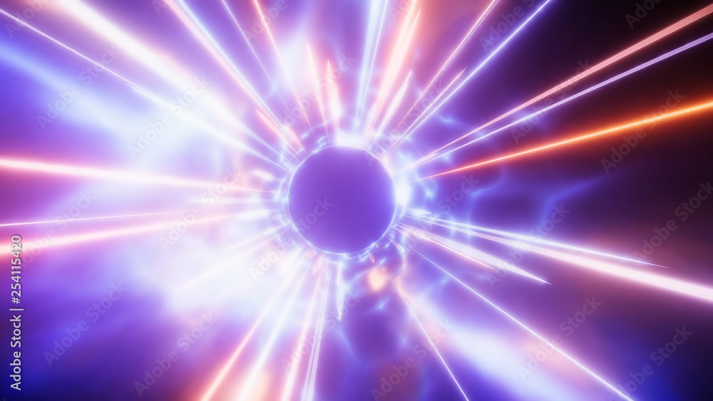 Poster 3d rendering of traveling in space and time at the speed of light