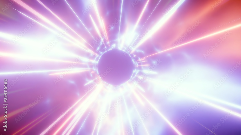 Aufkleber 3d rendering of traveling in space and time at the speed of light