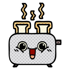 comic book style cartoon of a toaster
