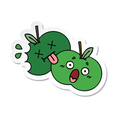 sticker of a cute cartoon apples