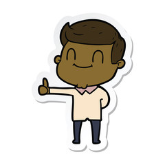 sticker of a cartoon friendly man
