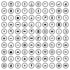 100 taxi icons set in simple style for any design vector illustration