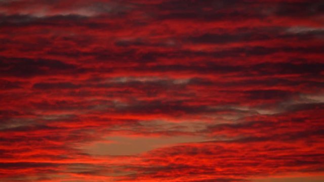 Sunset Clouds Sky Orange Dramatic Vibrant, Nature Landscape Evening Dusk Twilight Timelapse 4K