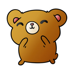Obraz na płótnie Canvas gradient cartoon kawaii cute happy bear