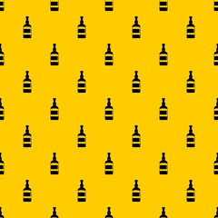 Fototapeta na wymiar Brandy bottle pattern seamless vector repeat geometric yellow for any design
