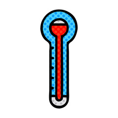 comic book style cartoon glass thermometer