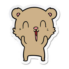 sticker of a happy cartoon bear
