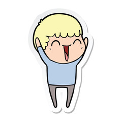 Obraz premium sticker of a cartoon happy man